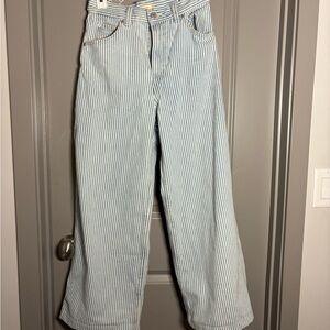 Cinch Blue and White Striped Women's Flare Jeans